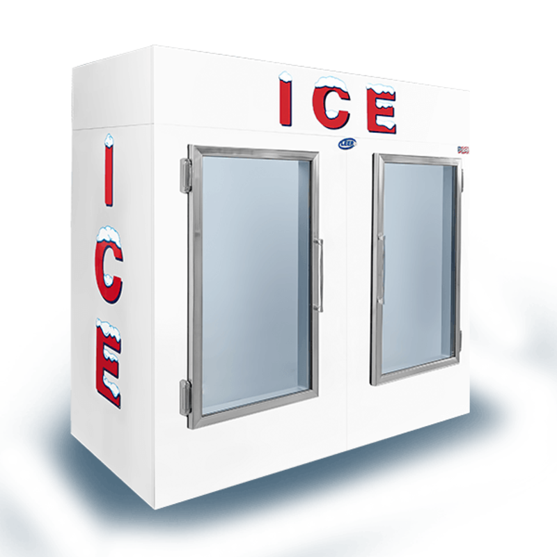 Leer L085UAGP 85 Cu. Ft. 84-Inch Indoor Auto-Defrost Ice Merchandiser with Dual Glass Doors