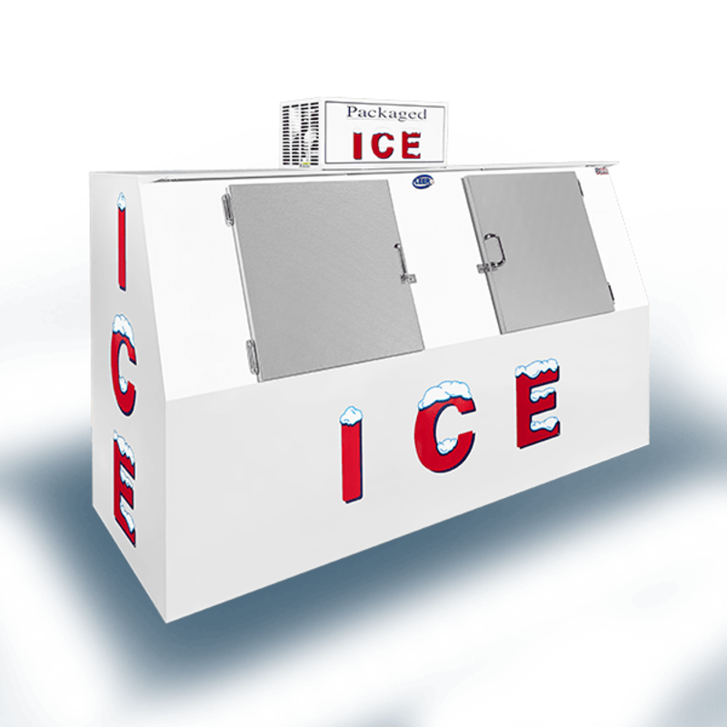 Leer L075SASP 75 Cu. Ft. Outdoor Slant-Front Ice Merchandiser - 94"